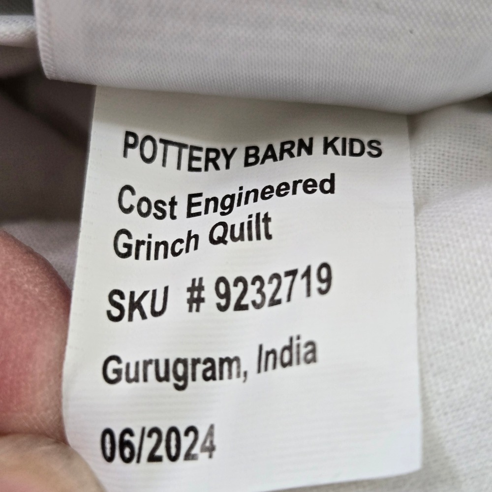 Pottery Barn Kids Dr Seuss The Grinch Quilt Full Queen Cindy Lou Christmas NEW - Picture 8 of 11